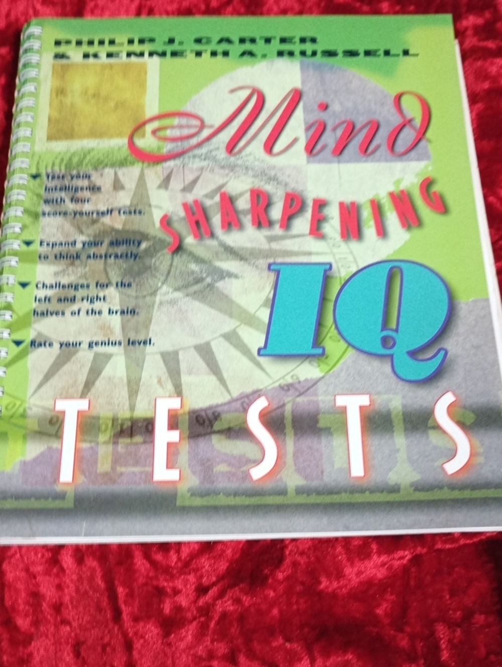 Mind Sharpening IQ Tests Workbook - Green Spiral-Bound Practice Book